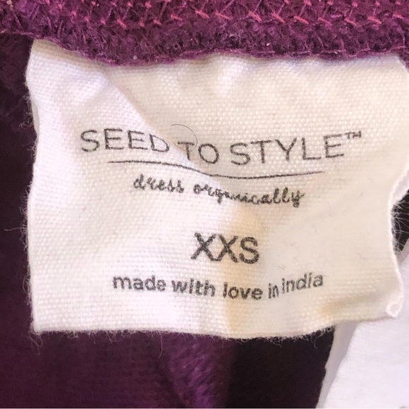 Seed to Style Organic Cotton French Terry Jogger Dark Purple XXS - Picture 3 of 7